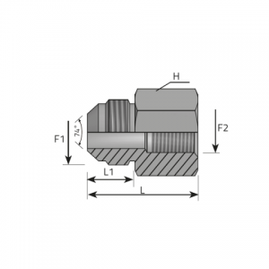 Adapter male JIC – fixed female BSPP. (AMJ..FFG)